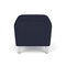 Lesro Siena Lounge Reception 1 Seat Bench, Brushed Steel, OH Navy Upholstery SN1001 - alternate 3